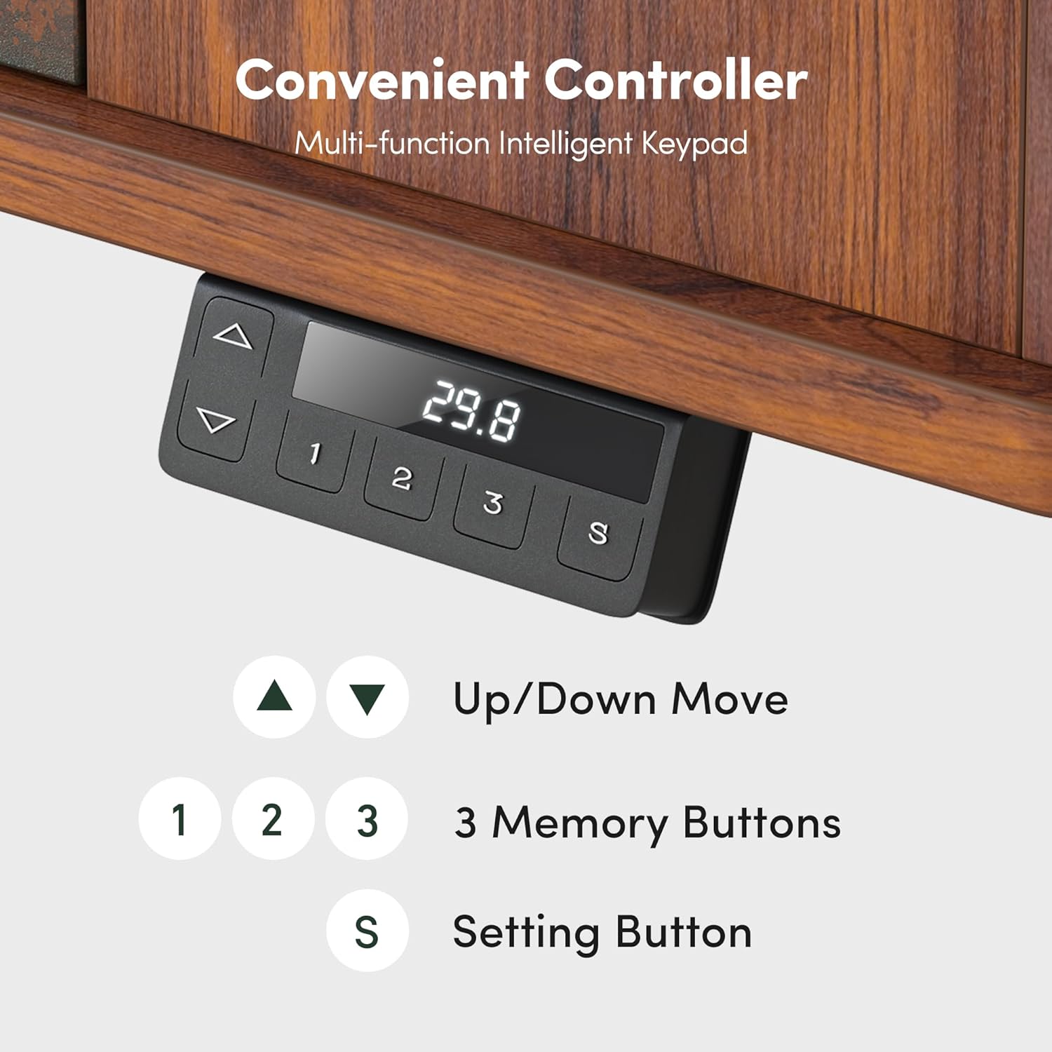 48 x 24 inches Whole-Piece Standing Desk Adjustable Height with 3 Drawers