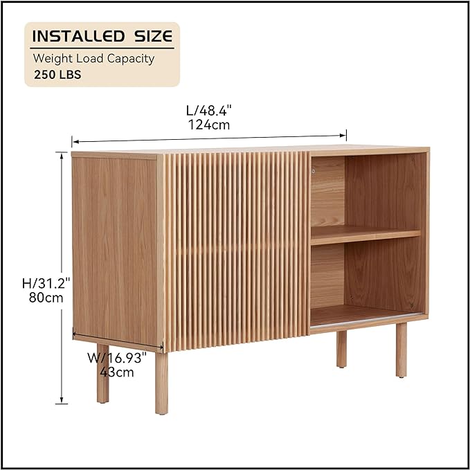 48" Modern Sideboard Buffet Cabinet TV Stand