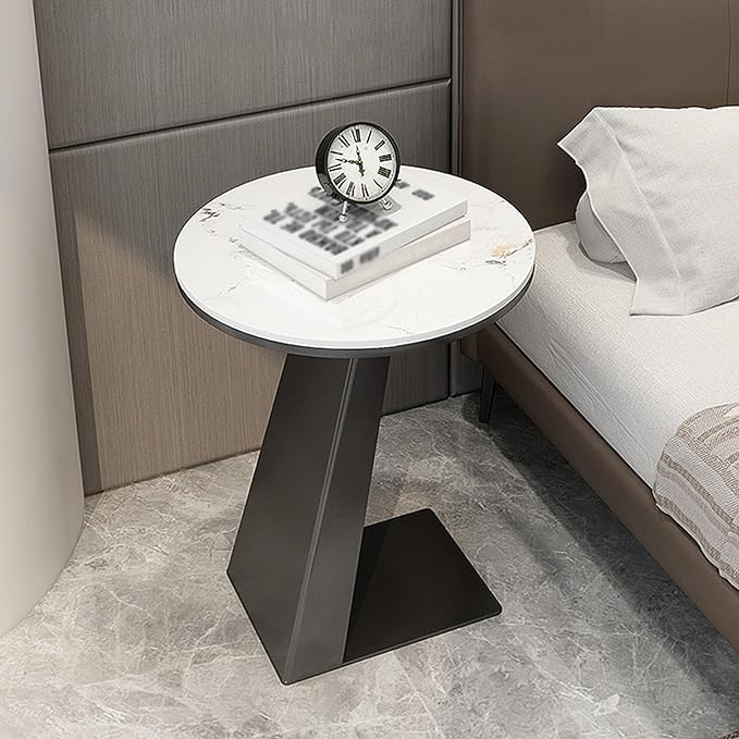 C-Shaped Side Table Sofa Side, 21.7 Inch Height Bedside Table