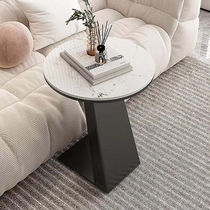 C-Shaped Side Table Sofa Side, 21.7 Inch Height Bedside Table