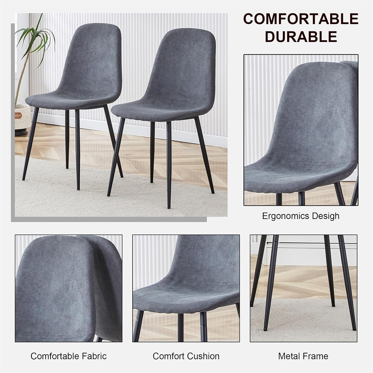 7-Piece Dining Table and Chair Set, Round Wooden Dining Set with Cushioned Chairs