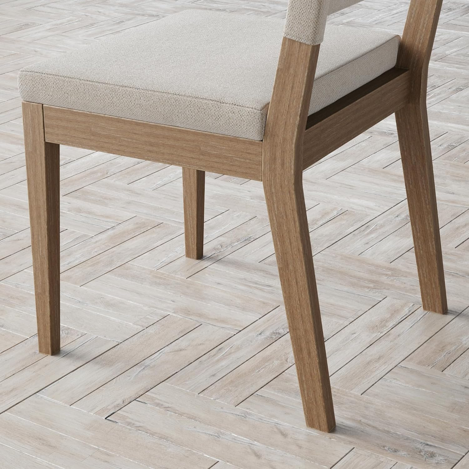 Modern Upholstered Dining Chair with Solid Rubberwood Legs