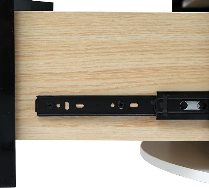 31.5" Modern Round Coffee Table with 2 Drawers