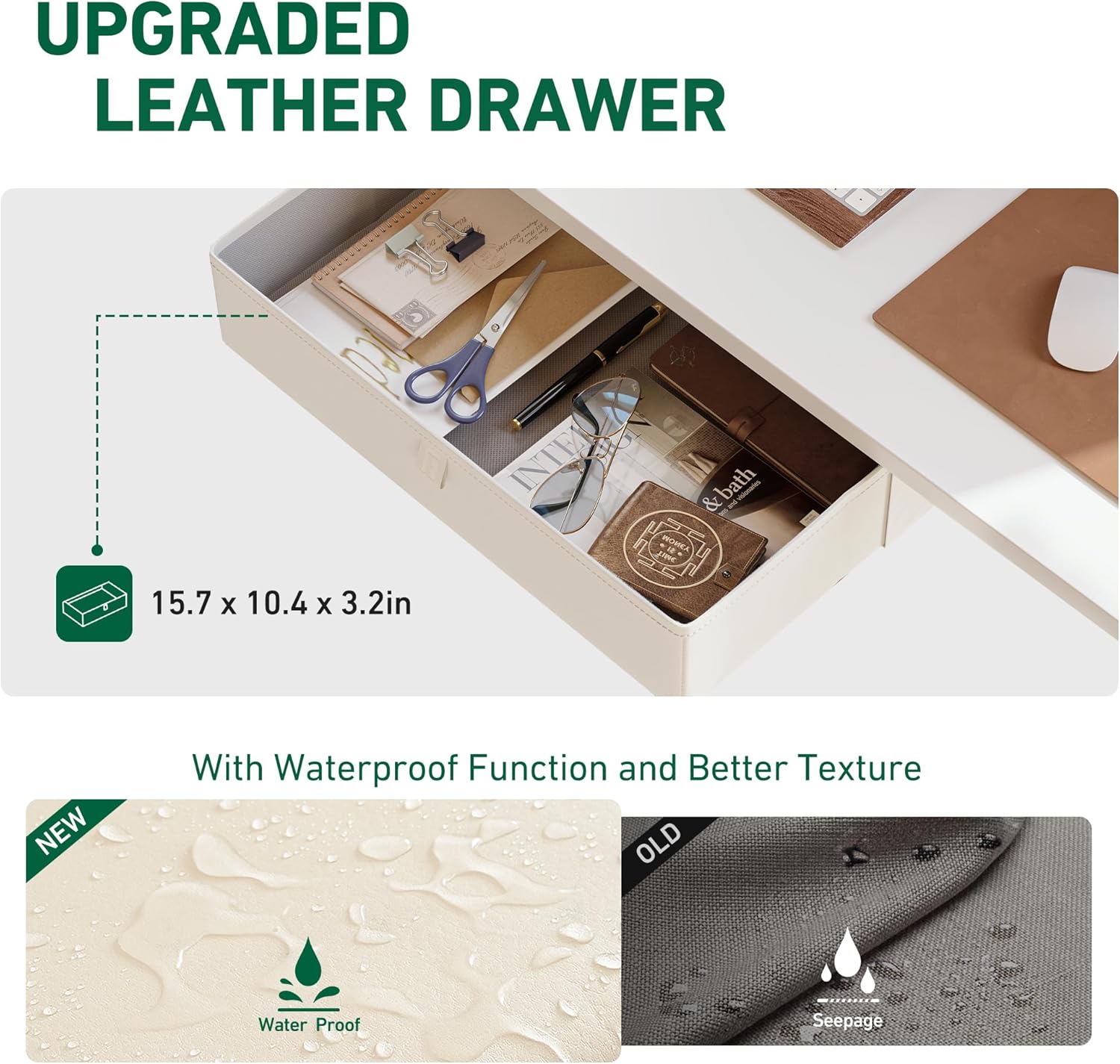 55 x 24 Inches Standing Desk with Drawer, Adjustable Height Electric Stand up Desk with Storage