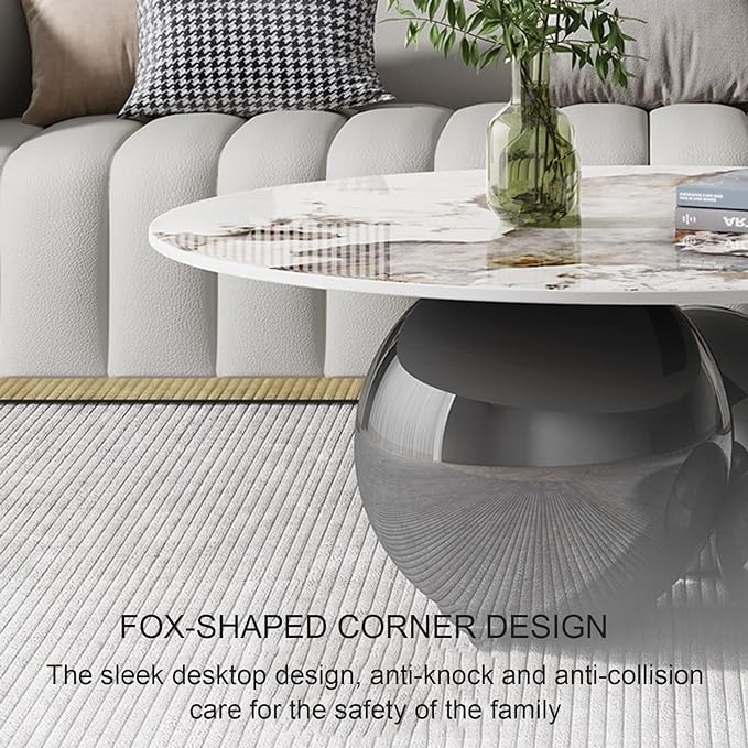 Creativity Coffee Table/Modern Transparent Round Stainless Steel End Table