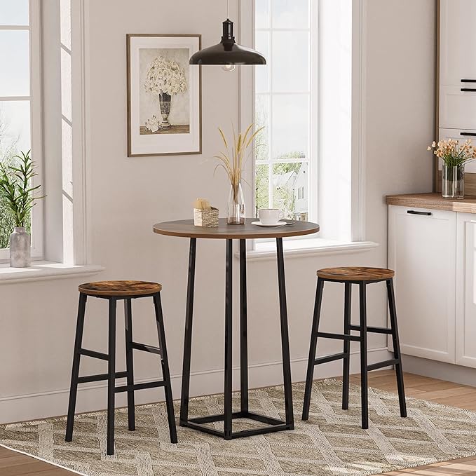 24.4 Inch Kitchen Breakfast Bar Stools, Industrial Bar Stools