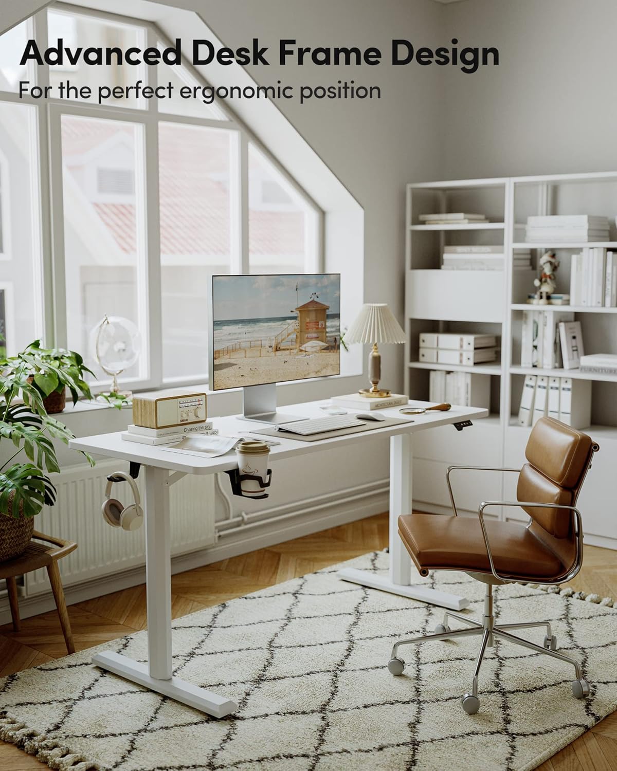 Height Adjustable Electric Standing Desk, 55 x 24 Inches Stand up Table