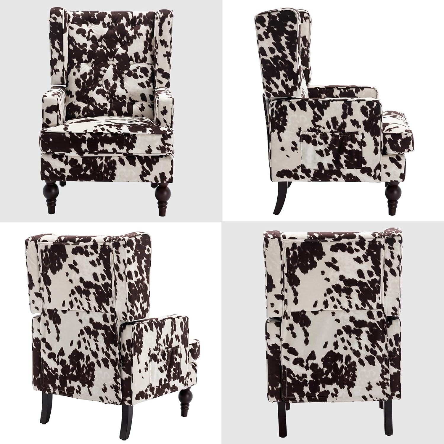 Tufted Accent Chair, Modern Upholstered Wingback Side Arm Chair