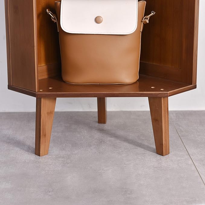 3-Shelf Corner Bookcase Industrial Corner Bookshelf