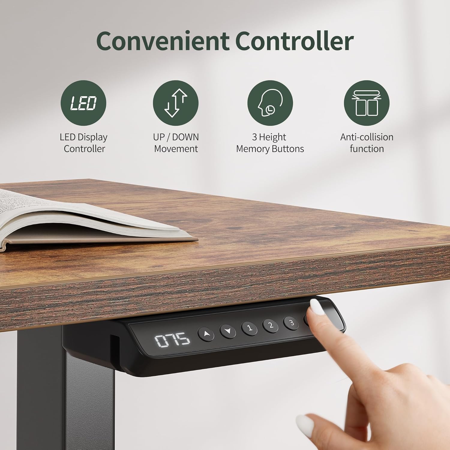 63" L Shaped Standing Desk with Drawers, Electric Adjustable Height Standing Gaming Desk L Shape