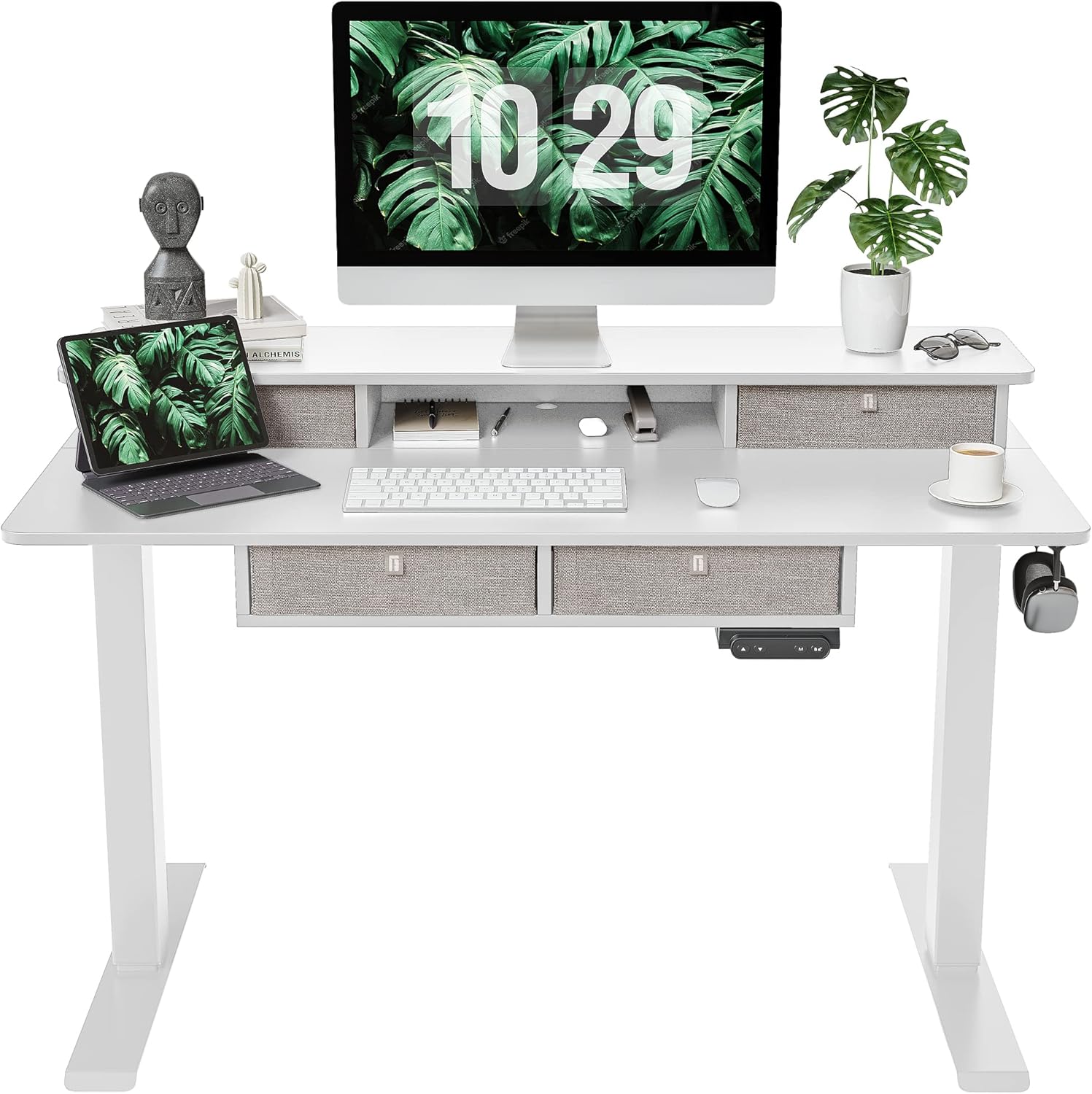 Sturdy Height Adjustable Electric Standing Desk with Drawers