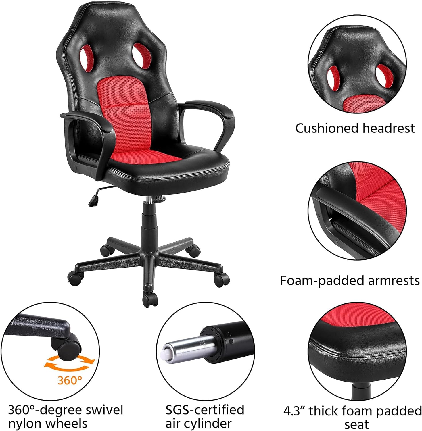 Video Gaming Chair Racing Chair Lumbar Support Desk Chair Ergonomic Computer Chair