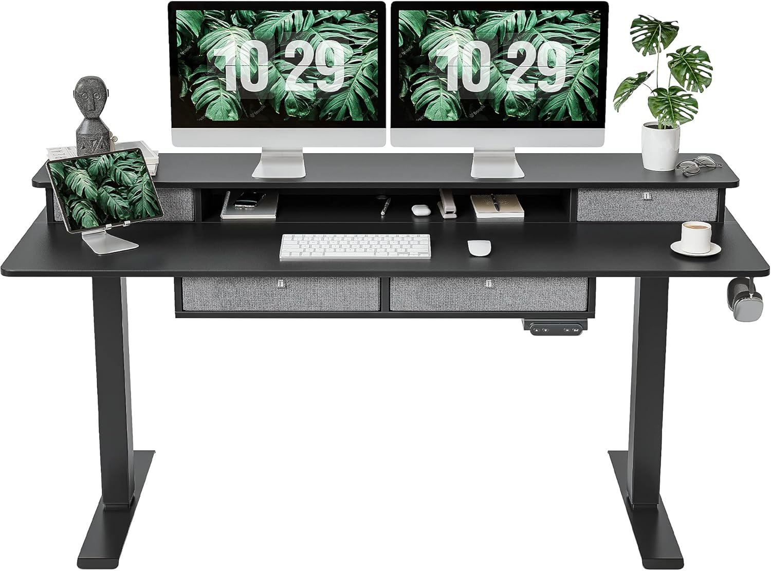 Sturdy Height Adjustable Electric Standing Desk with Drawers