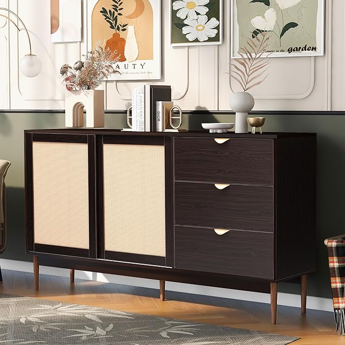 63" Modern Sideboard Cabinet, Kitchen Storage Cabinet