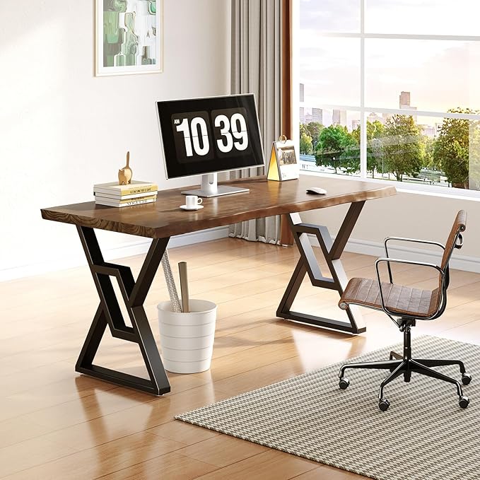 55-inch Solid Wood Computer Desk - Modern Gaming Workbench for Home Office, Modern Simple Design