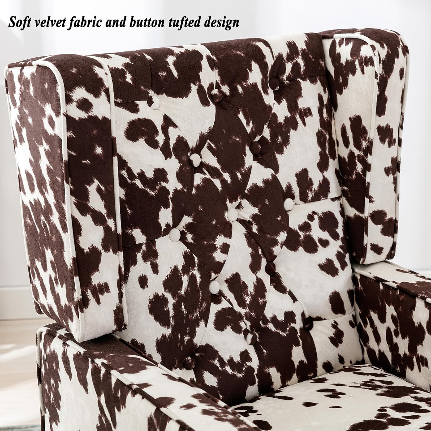 Tufted Accent Chair, Modern Upholstered Wingback Side Arm Chair