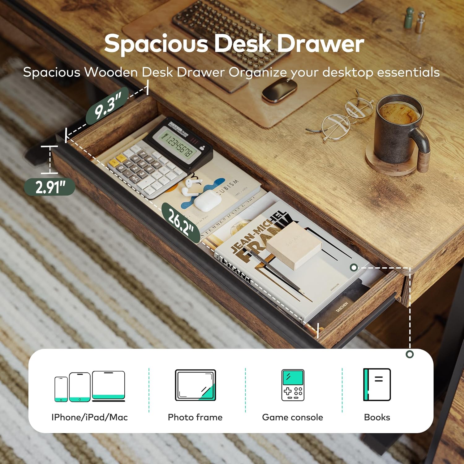 55 x 27.5 Inches Electric Standing Desk with Open Shelf&LED Strip, Adjustable Height Sit Stand Up Desks with 3 Drawers