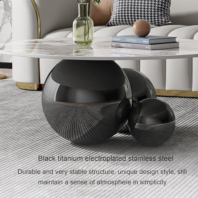 Creativity Coffee Table/Modern Transparent Round Stainless Steel End Table