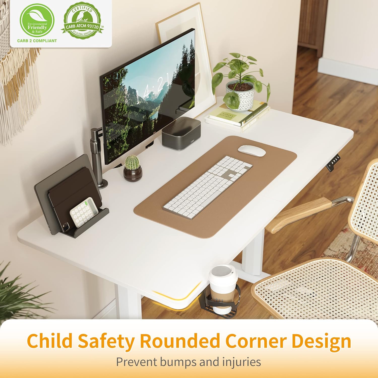 44 x 24 Inches Standing Desk, Height Adjustable Electric Standing Desk