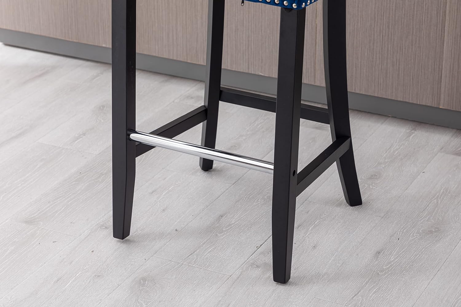 Velvet Wingback Bar Stools Set of 2, Contemporary Leisure 37" Upholstered Button Tufted Counter Height Bar Stool