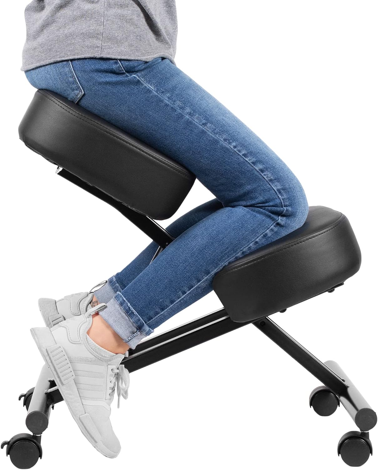 Ergonomic Kneeling Chair, Adjustable Stool for Home and Office - Improve Your Posture with an Angled Seat