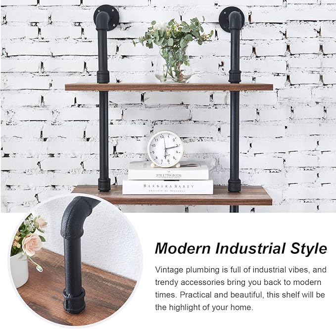 5-Tier Industrial Pipe Bookshelf