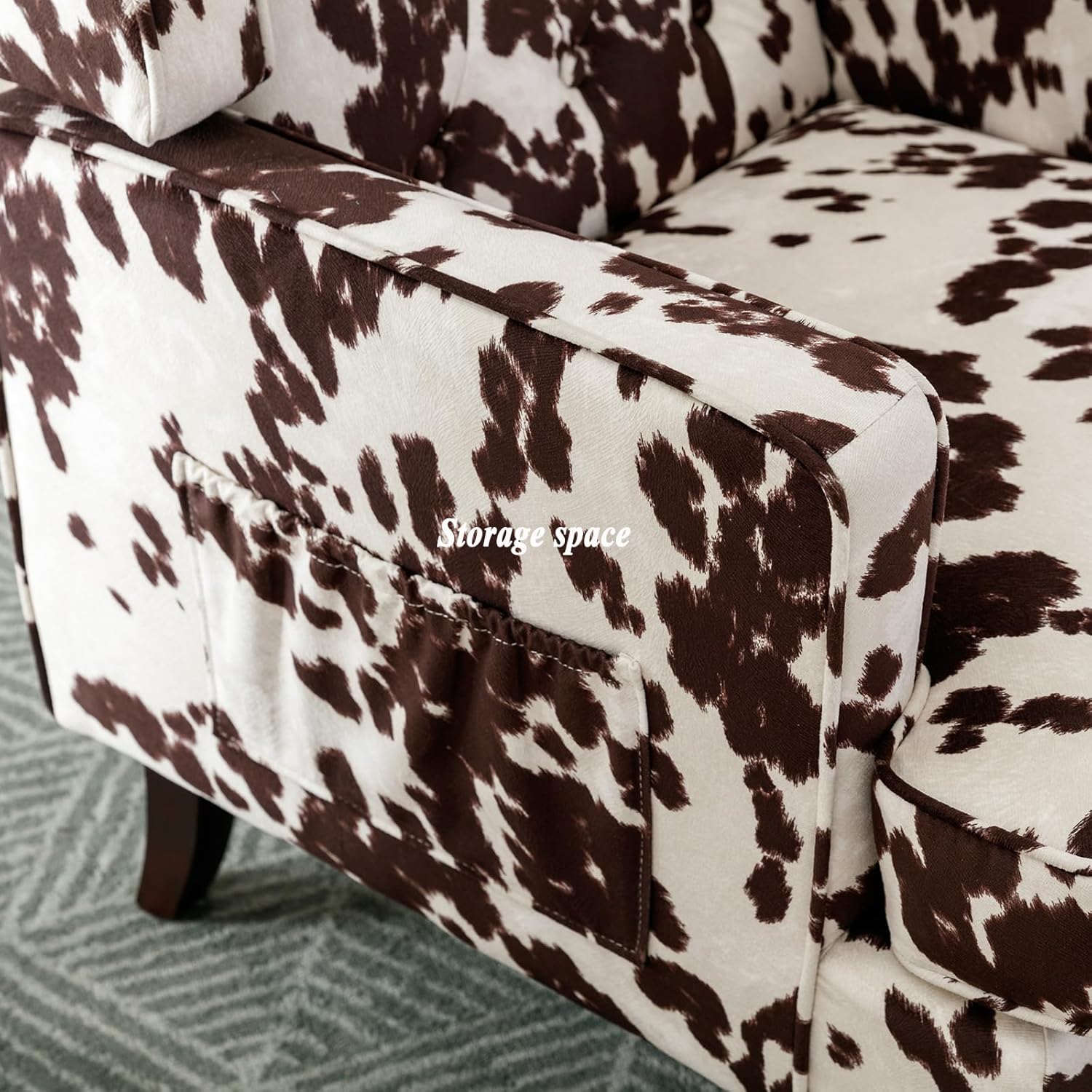 Tufted Accent Chair, Modern Upholstered Wingback Side Arm Chair