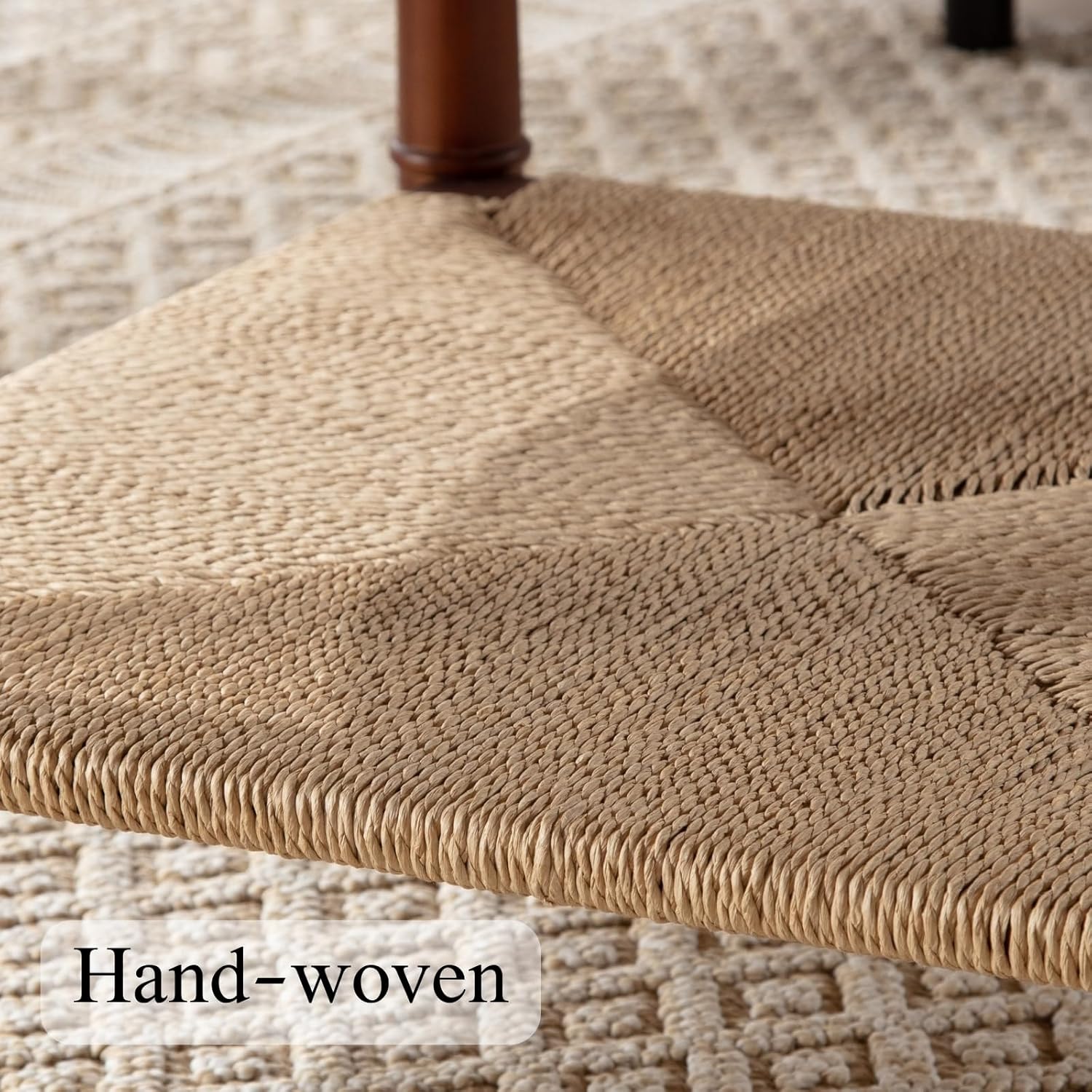 Round Wood Coffee Table for Living Room, Oak Wooden 2 Tier Circle Coffee Table