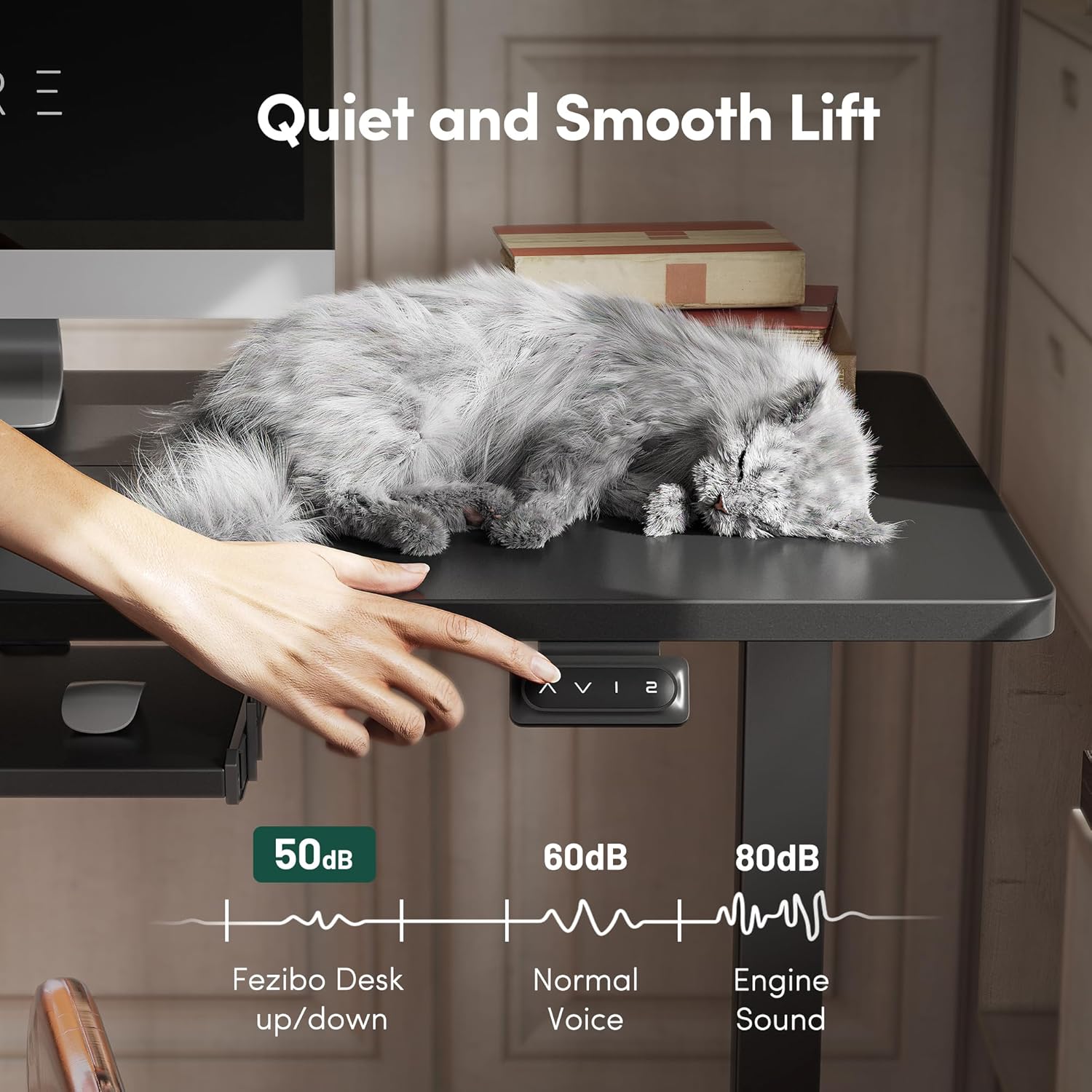 Standing Desk with Keyboard Tray, 55 × 24 Inches Electric Height Adjustable Desk