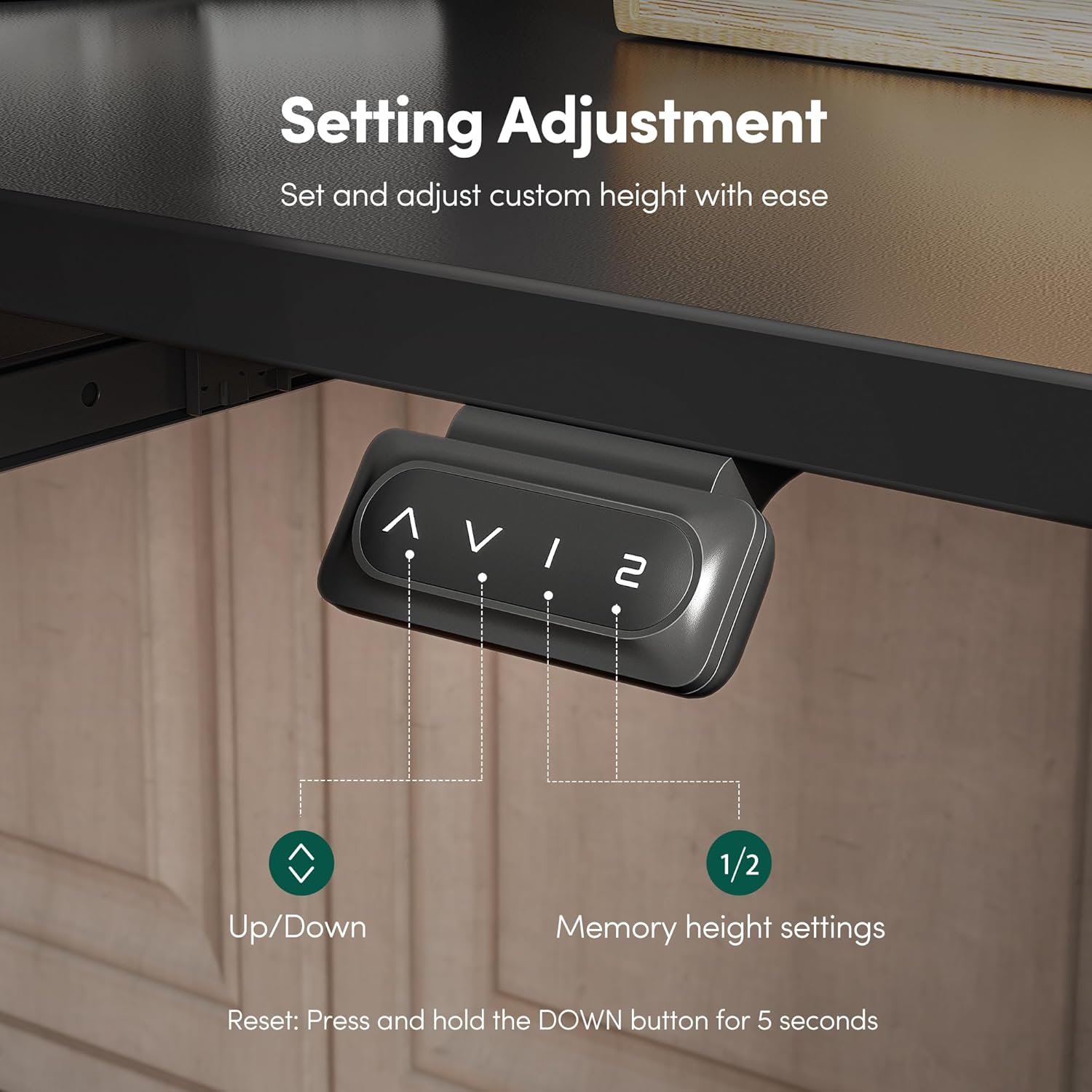 Standing Desk with Keyboard Tray, 55 × 24 Inches Electric Height Adjustable Desk