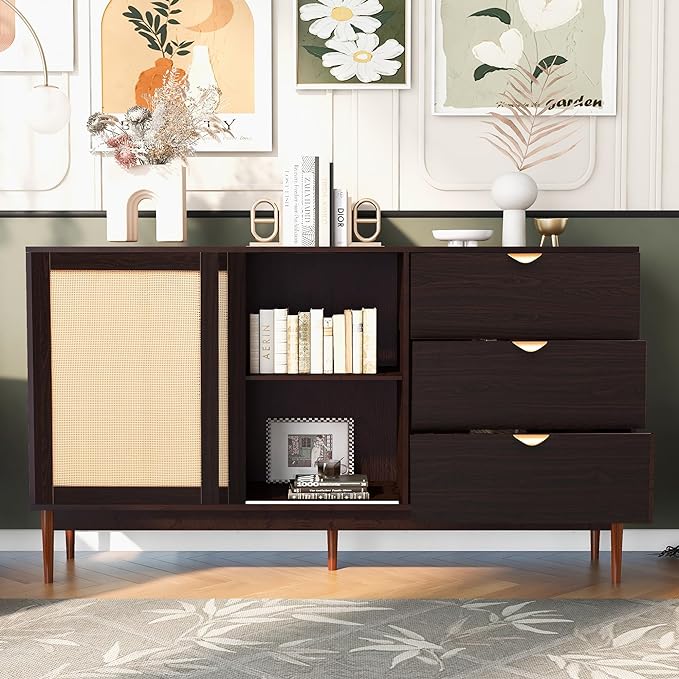 63" Modern Sideboard Cabinet, Kitchen Storage Cabinet