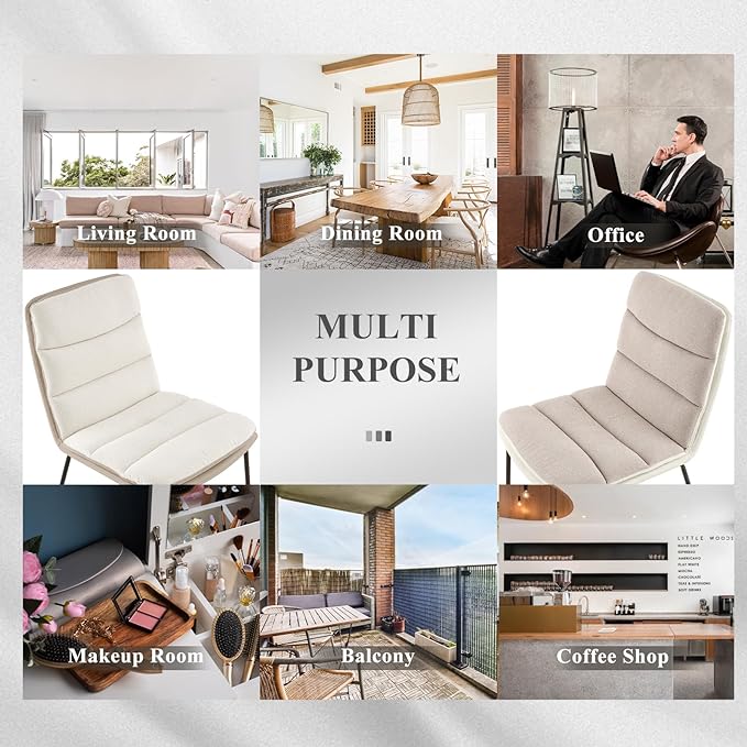 Dining Chairs Set of 2, Upholstered Modern Waffle Fabric Dining Room Chairs