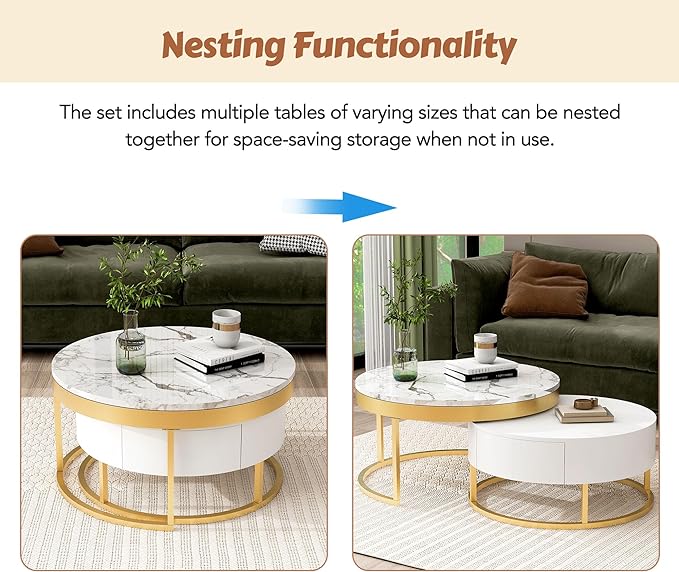 Nesting Coffee Table Set of 2