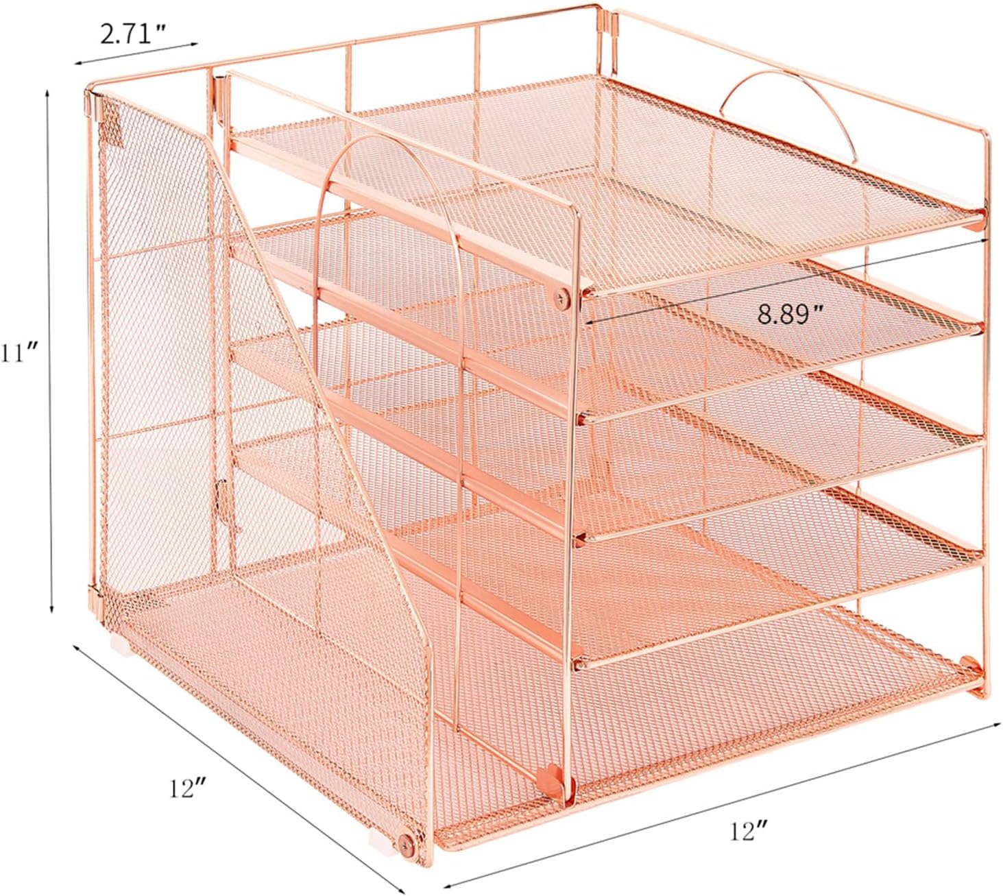 Desk Organizers and Accessories, 5-Tier Paper Letter Tray Organizer with File Holder, Office Supplies