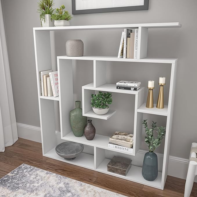 49'' x 51'' x 8.5'', White Briscoe Bookcase