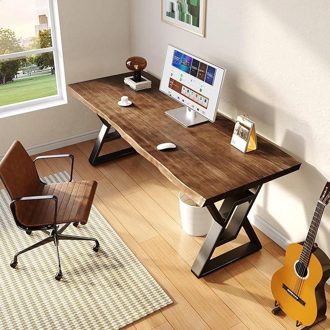 55-inch Solid Wood Computer Desk - Modern Gaming Workbench for Home Office, Modern Simple Design