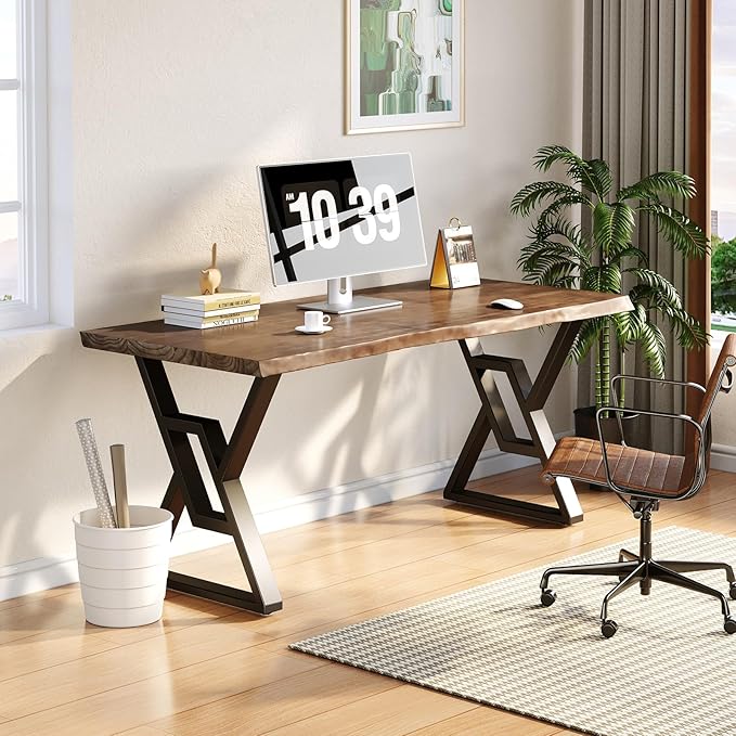 55-inch Solid Wood Computer Desk - Modern Gaming Workbench for Home Office, Modern Simple Design