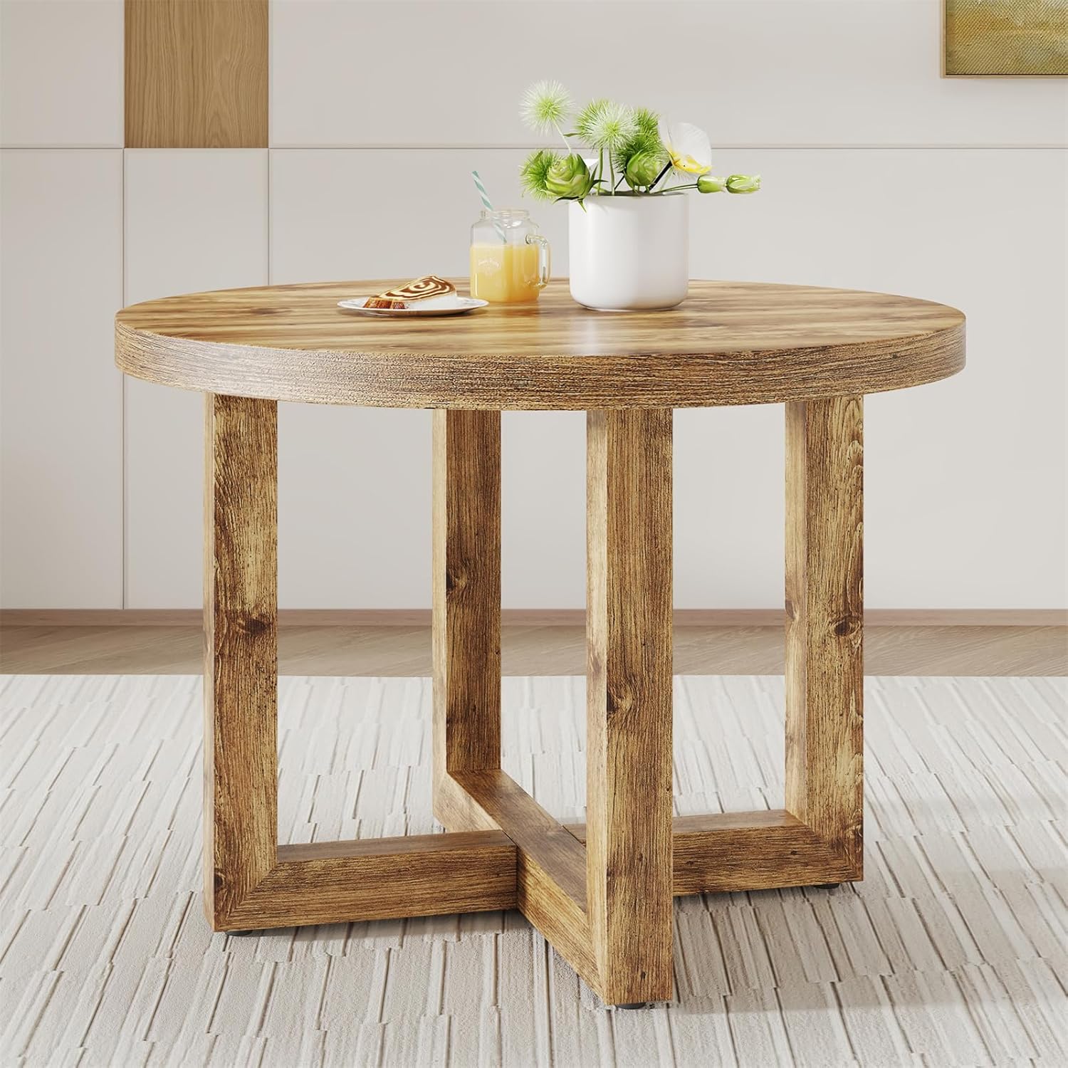 Round Wood Dining Table, Small Round Dining Room Table 42 Inch