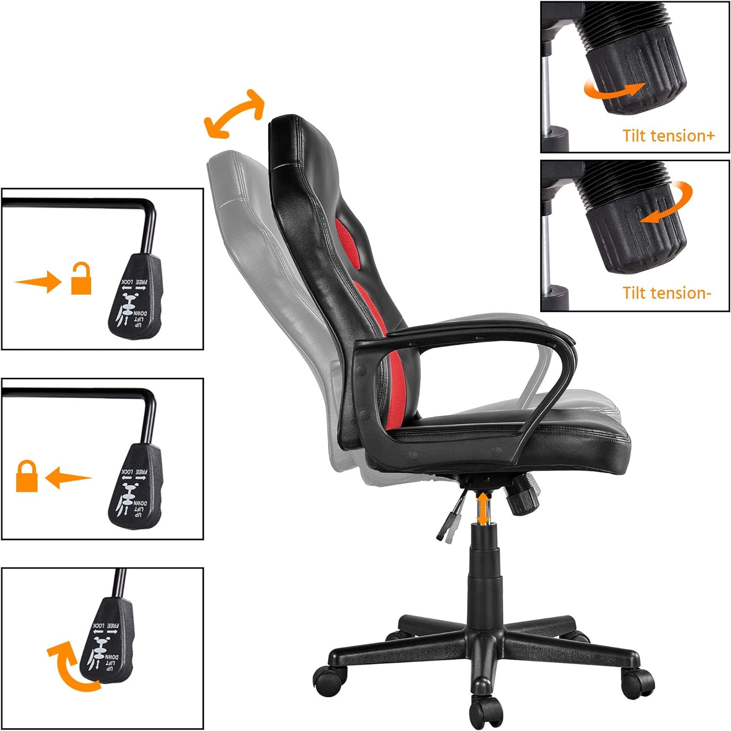 Video Gaming Chair Racing Chair Lumbar Support Desk Chair Ergonomic Computer Chair