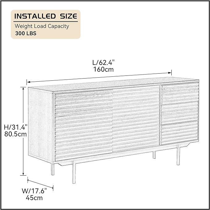 Mid Century Modern Sideboard Buffet Cabinet