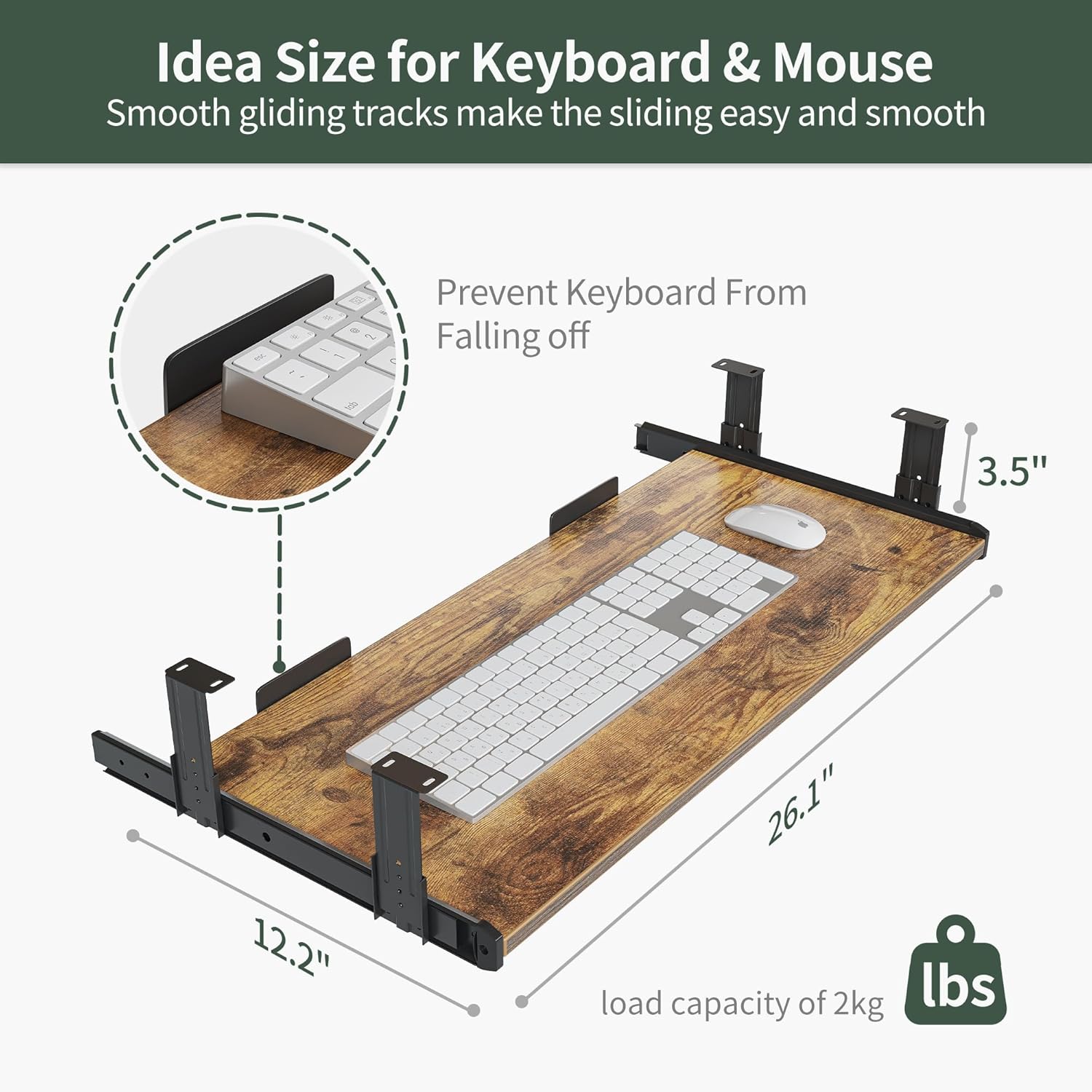 Standing Desk with Drawers, Adjustable Height Desk with Keyboard Tray, Stand Up Desk with Storage Shelf