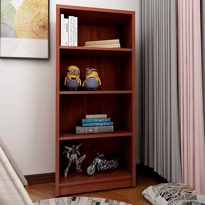 4 Shelf Wood Bookcase Freestanding Display Shelf