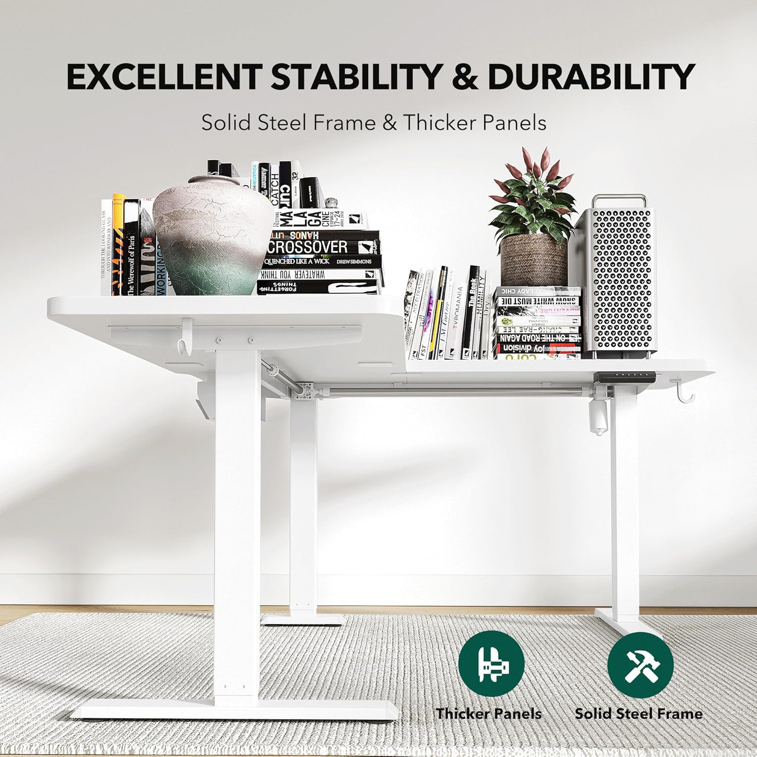 L Shaped Standing Desk Adjustable Height, 63 Inch Electric Stand up Corner Computer Desk