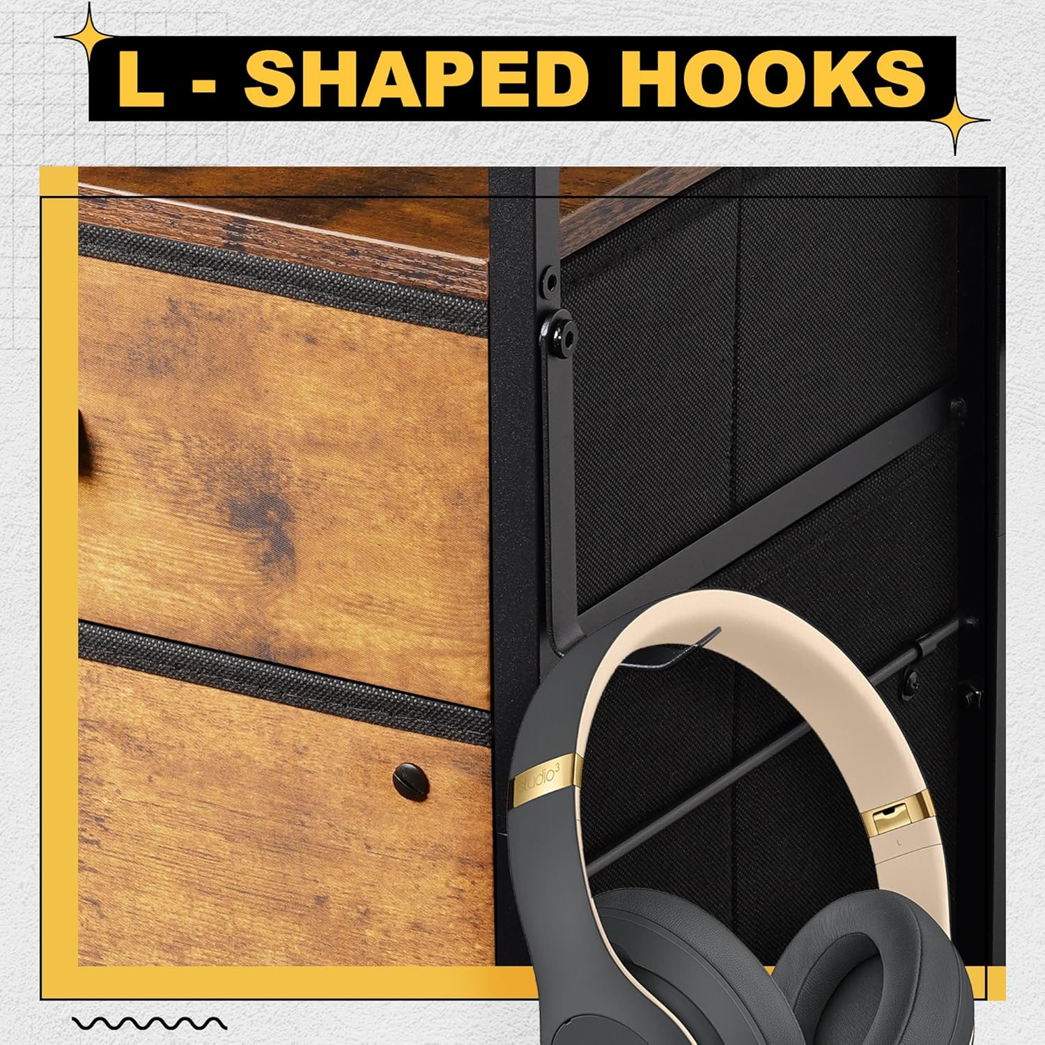 File Cabinet Printer Stand, Mobile Filing Cabinet with 2 Storage Drawers, for Hanging A4, Letter Size File Folders