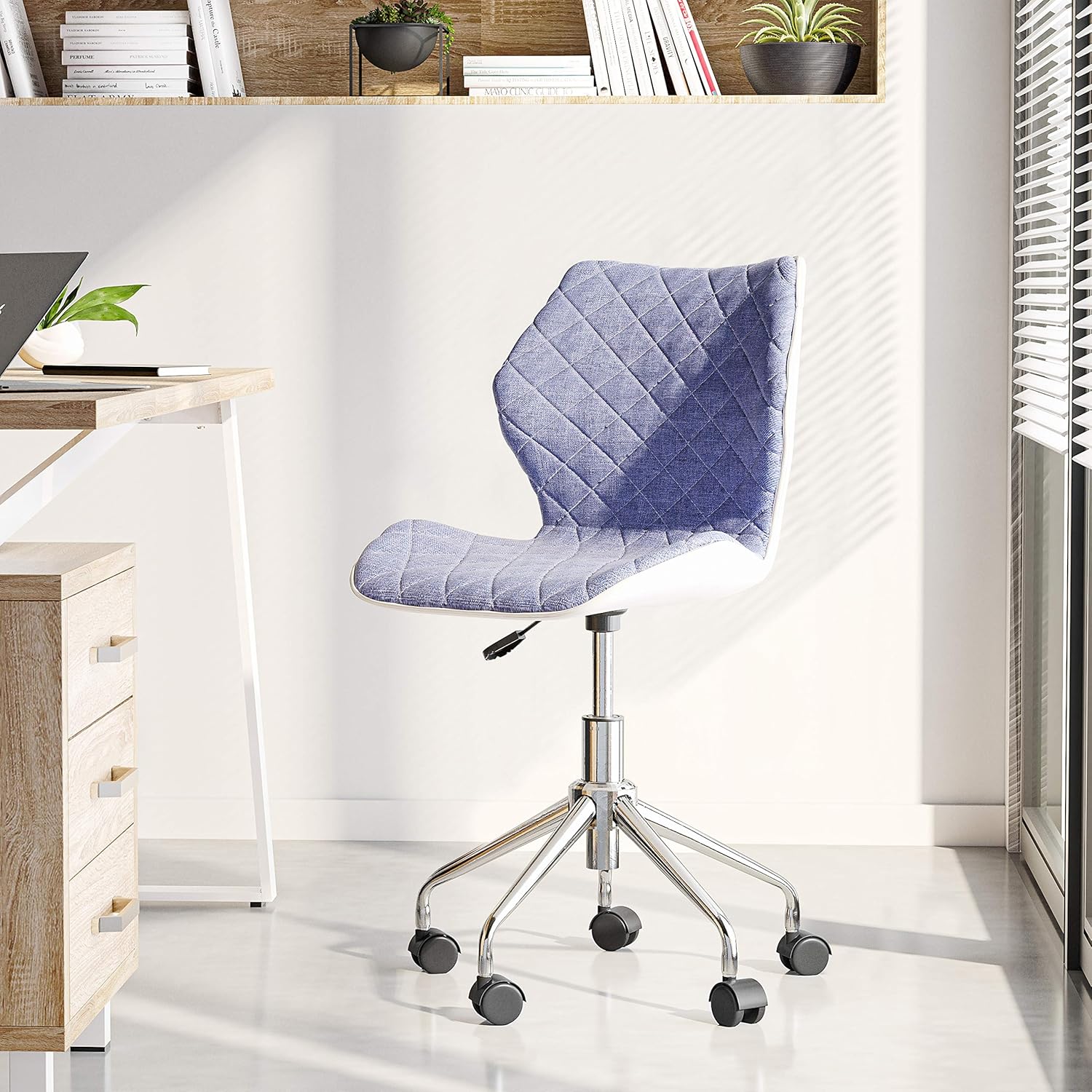 Modern Height Adjustable Office Task Chair, Blue