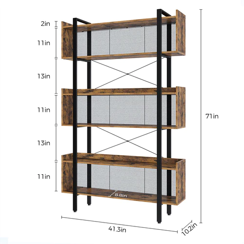 Multi Tier Vintage Free Standing Bookshelf