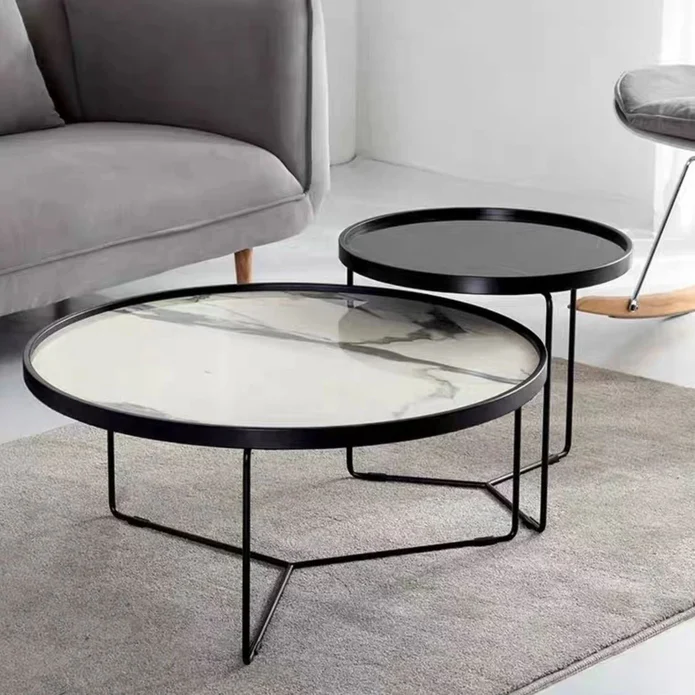 Round Marble Nesting Coffee Table