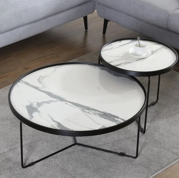 Round Marble Nesting Coffee Table
