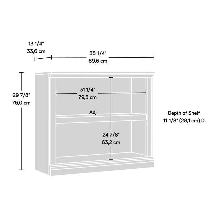 29.88" H x 35.25" W Standard Bookcase