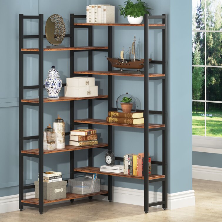 70.9” H x 39.4” W Iron Corner Bookcase